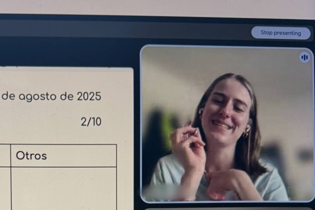 Online group Spanish class with a shared vocabulary document